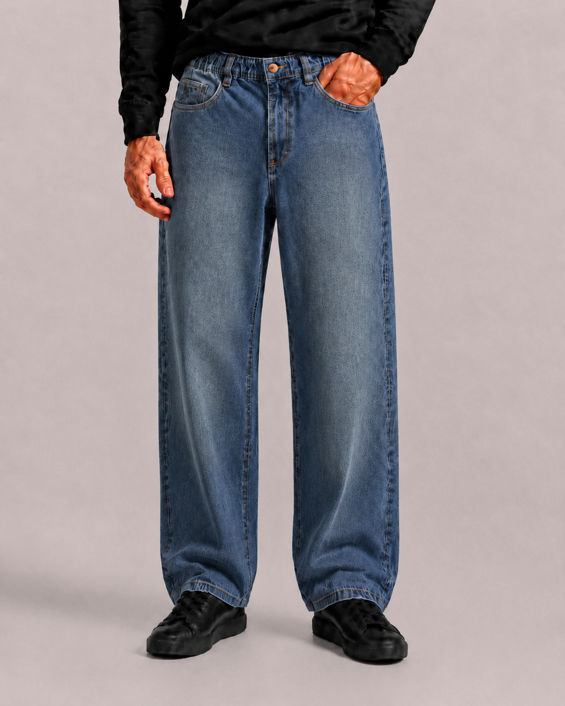Jean bota recta Hombre